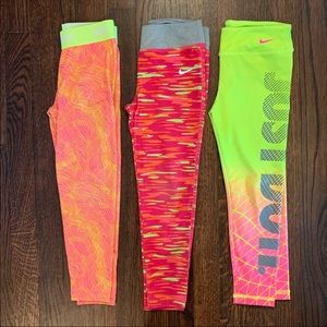 Bundle of 3 Pairs of Girls Nike Leggings